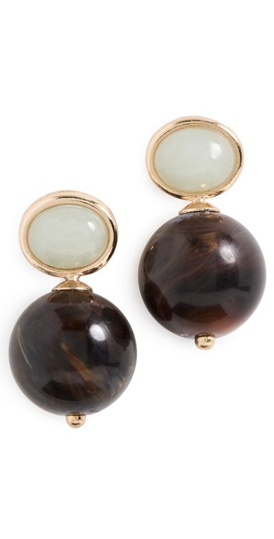 SHASHI SHASHI Alice Gemstone Earrings Turquoise/Tortoise One
