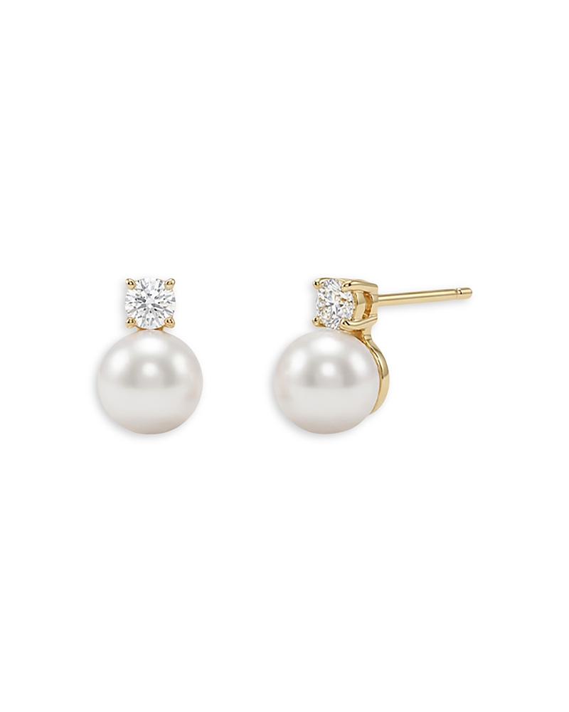 Shashi Shashi Baby Bliss Cubic Zirconia & Cultured Freshwater Pearl Stud Earrings