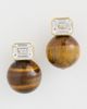SHASHI SHASHI Baguette Tiger Eye Earrings Gold/Tiger Eye One - 2