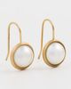 SHASHI SHASHI Bezel Pearl French Hook Earrings Gold/Pearl One - 2