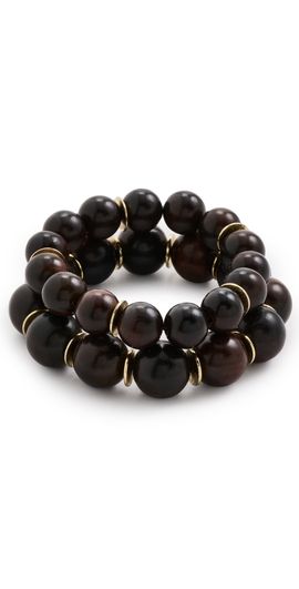 SHASHI SHASHI Bois Bracelet Set Brown One