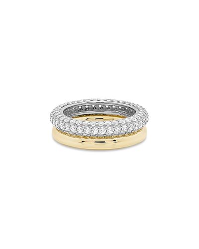 Shashi Shashi Bree Pave Stack Rings, Set of 2