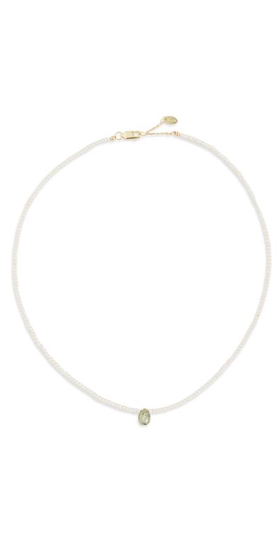 SHASHI SHASHI Briolette Necklace Pearl One