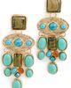 SHASHI SHASHI Bronco Earrings Gold/Turquoise One - 1