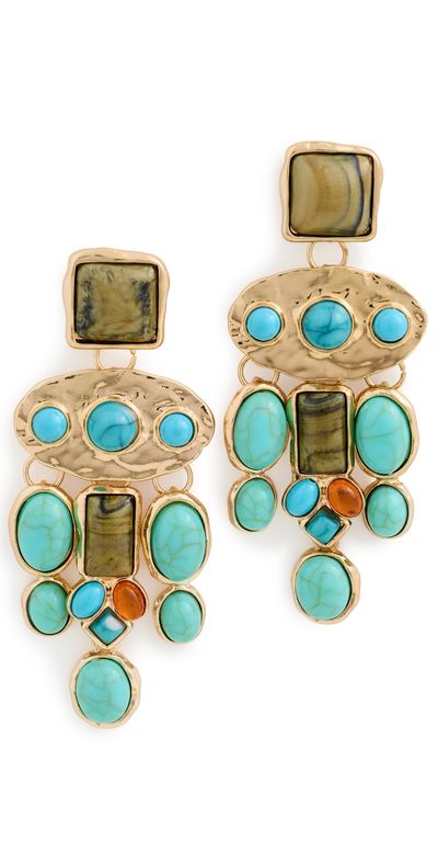 SHASHI SHASHI Bronco Earrings Gold/Turquoise One