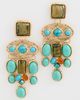 SHASHI SHASHI Bronco Earrings Gold/Turquoise One - 2