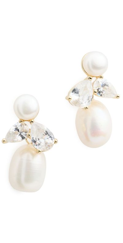 SHASHI SHASHI Cecillia Pearl Earrings Pearl One