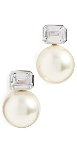 SHASHI SHASHI Charlie Stud Earrings Silver/Pearl One