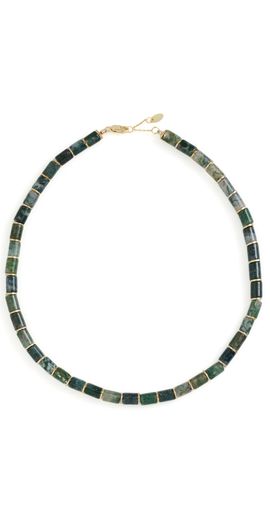 SHASHI SHASHI Cilindro Gemstone Necklace Green One
