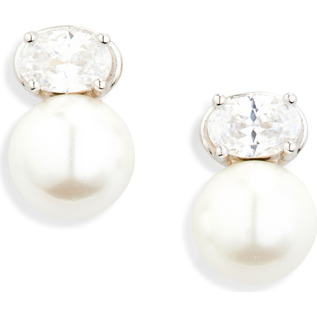 Shashi Shashi Cleo Pearl & Stone Earrings