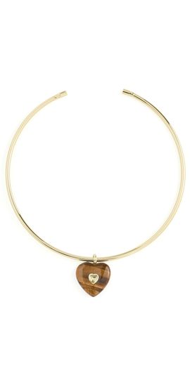 SHASHI SHASHI Collar Charm Necklace Gold/Tigerseye One