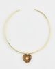 SHASHI SHASHI Collar Charm Necklace Gold/Tigerseye One - 2