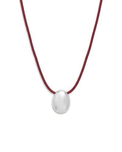 Shashi Shashi Connor Oval Leather Cord Pendant Necklace, 16.25-18.25