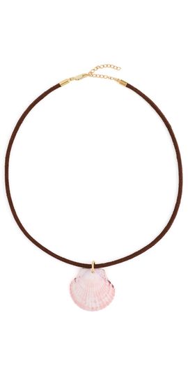 SHASHI SHASHI Cord Scallop Necklace Brown One