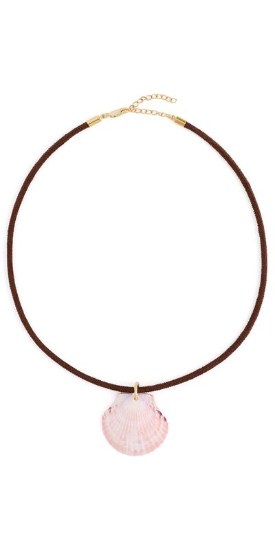 SHASHI SHASHI Cord Scallop Necklace Brown One