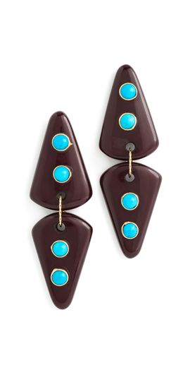 SHASHI SHASHI Cowgirl Earrings Brown/Turquoise One