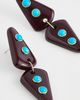 SHASHI SHASHI Cowgirl Earrings Brown/Turquoise One - 4
