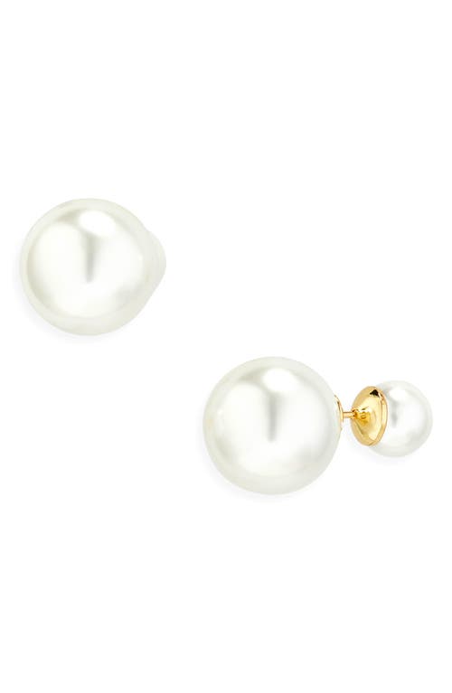 Shashi Shashi Double Pearl Stud Earrings 