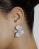 Shashi Shashi Eden Cubic Zirconia Flower Statement Stud Earrings in Sterling Silver - 2