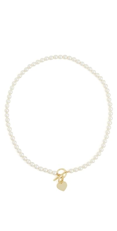 SHASHI SHASHI Elle Pearl Necklace Gold/Pearl One