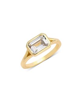 Shashi Shashi Emerald Baguette Bezel Ring