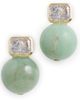 SHASHI SHASHI Emerald Baguette Gemstone Earrings Rouge One - 1
