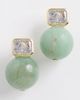 SHASHI SHASHI Emerald Baguette Gemstone Earrings Rouge One - 2