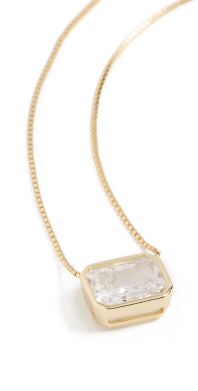 SHASHI SHASHI Emerald Baguette Necklace Crystal One Size