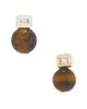 SHASHI SHASHI Emerald Baguette Tiger Eye Earring - 1