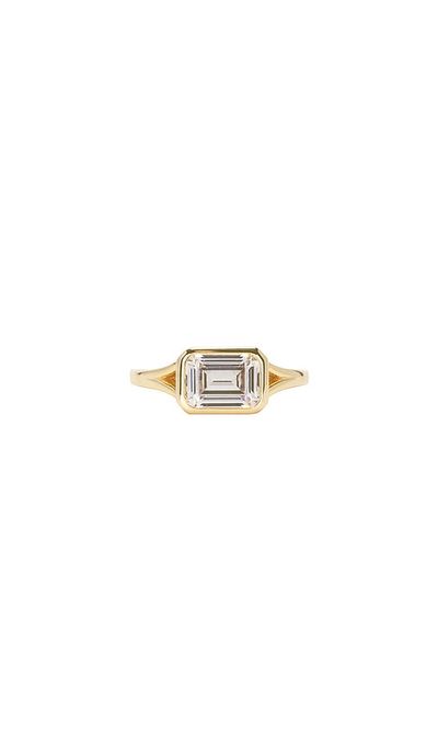 SHASHI SHASHI Emerald Cut Bezel Ring