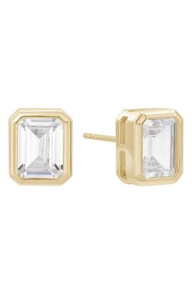 Shashi Shashi Emerald Cut Cubic Zirconia Stud Earrings
