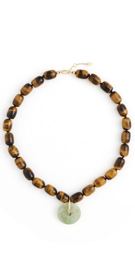 SHASHI SHASHI Eye of Tiger Necklace Tigerseye/Jade One