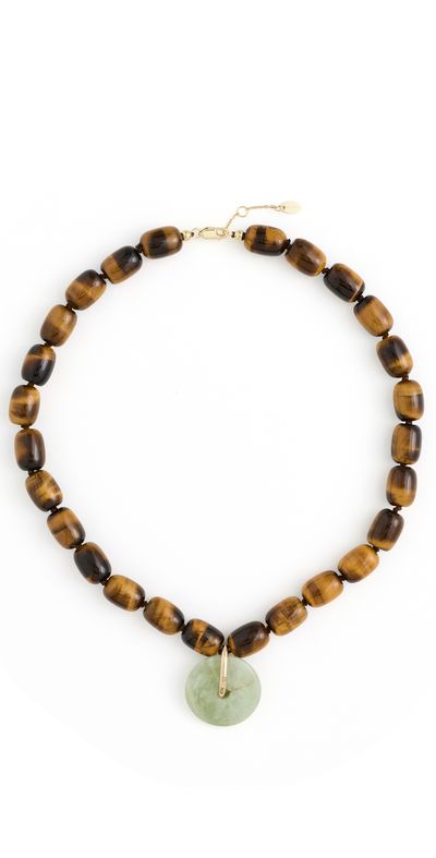 SHASHI SHASHI Eye of Tiger Necklace Tigerseye/Jade One