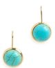 SHASHI SHASHI French Hook Turquoise Bezel Drop Gold/Turquoise One - 1