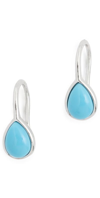 SHASHI SHASHI Gemstone Pear Drop Earrings Silver/Turquoise One