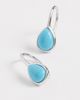 SHASHI SHASHI Gemstone Pear Drop Earrings Silver/Turquoise One - 4