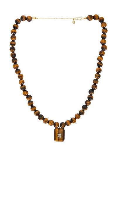 SHASHI SHASHI Gemstone Tiger Eye Pendant Necklace