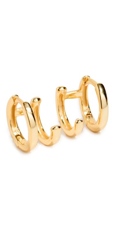 SHASHI SHASHI Gold Katerina Double Huggies Gold One