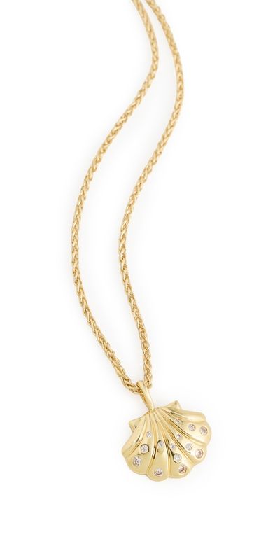 SHASHI SHASHI Gold Scallop Necklace Gold One
