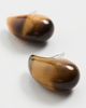 SHASHI SHASHI Hand Carved Gemstone Drop Earrings Tiger Eye One - 4