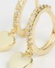 SHASHI SHASHI Heart Drop Pave Huggie Earings Gold One - 4