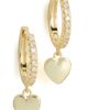 SHASHI SHASHI Heart Drop Pave Huggie Earings Gold One - 5