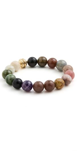SHASHI SHASHI Joe Smooth Gemstone Bracelet Rainbow One