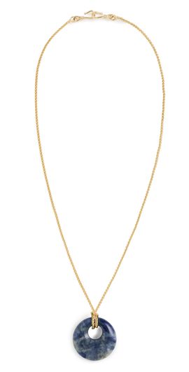 SHASHI SHASHI Lapis Pendant Rope Chain Necklace Lapis One