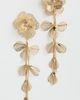 SHASHI SHASHI Latticed Featherlace Flower Earrings Gold One - 2