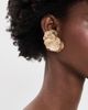 SHASHI SHASHI Latticed Featherlace Flower Studs Gold One - 3