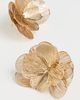 SHASHI SHASHI Latticed Featherlace Flower Studs Gold One - 4