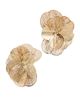 SHASHI SHASHI Latticed Featherlace Flower Studs Gold One - 5