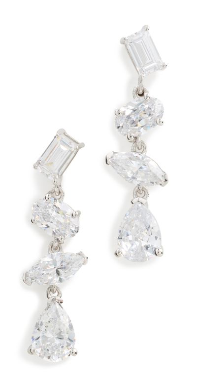 SHASHI SHASHI Marquise Drop Earrings Silver One