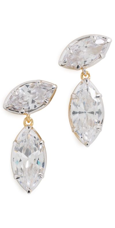 SHASHI SHASHI Marquise Georgian Cut Drop Earrings Gold One